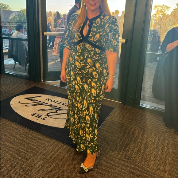 Rixo Petra midi dress green & black L / 10 - Picture 4 of 12